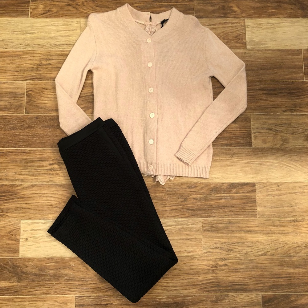 🆕w/Tag Siste’s Blush Cardigan w/ Lace Back Detail
